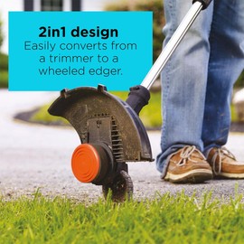 BLACK+DECKER 20V MAX Cordless String Trimmer and Edger with Spool, Battery and Charger Included, 2 Speed, 12 Inch (LST522)