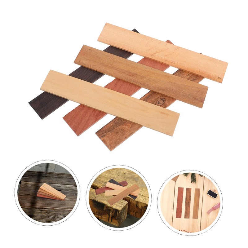 TEHAUX 6 pcs Textured Wooden Panels for DIY Crafts Durable