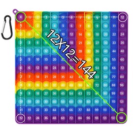12 x 12 Multiplication Game Table，Multiplication Flash Cards Right-Angled Rainbow Square Math Games for Creates Various Math Operations