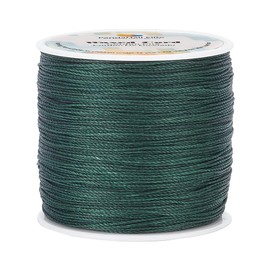 PH PandaHall 115 Yards 0.5mm Waxed Cords, Dark Green Waxed Polyester Thread Waxed Beading String Twine Wax Cord for DIY Bracelet Necklaces Waist Beads Jewelry Making Macrame Sewing Project, YC-PH0002-44E