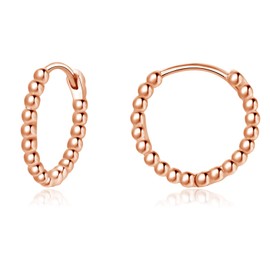 Bewenda Hoop Earrings 925 Silver Small 925 Sterling Silver Hoop Earrings, Unisex Earrings Hoop Earrings for Women Girls, Nickel-Free Hypoallergenic Sleeping Cartilage Huggie Round Ear Lobe Earrings,