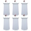 Yoquare 6 Packs White Round Cocktail Table Skirt 24"x43" –