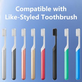 4-Pack Gray Toothbrush Replacement Heads Compatible with Quip Styled Electric Brush Heads Refill Soft Bristles