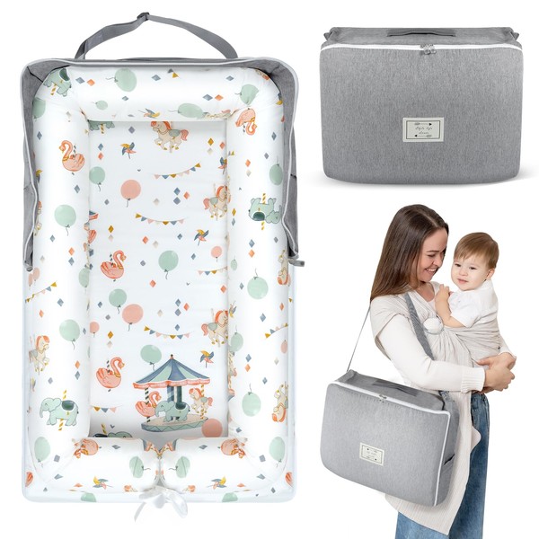 Baby Lounger for Newborn 0-24 Months, Portable Infant Lounger with