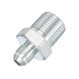 PATIKIL Hex Reducing Nipple Connectors Pipe Adapter 1/2" Male 37° Flare JIC x 1/2" Male NPT, Pipe Fitting Reducer Nipple Adapter Plated Steel Hydraulic Fitting