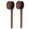 2Pcs Walnut Coffee Bean Measuring Spoon Food Grade Salt Spoon