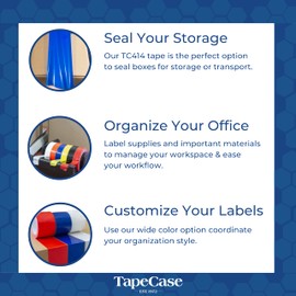 TapeCase TC414 0.375" X 72YD Yellow - UPVC, Yellow Bag Sealing Tape, 3/8" Wide, 72 yd. Length, Yellow (1 ROLL)