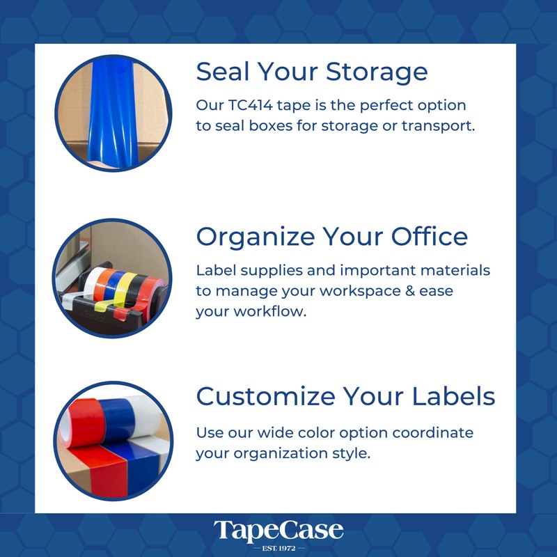 TapeCase TC414 0.375" X 72YD Yellow - UPVC, Yellow Bag
