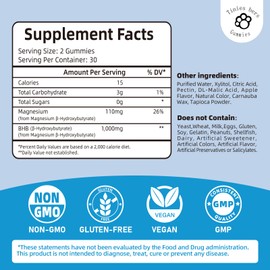 Magnesium BHB Gummies 1000mg for Adults, Keto BHB Super Fuel for Energy Support, Metabolic Health, Brain, Nerve, Heart & Muscle Health, Keto Support, Gluten Free, Non GMO, Vegan, Apple Flavor, 60