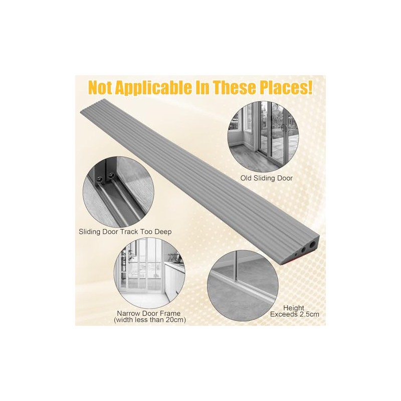 Threshold Ramp 100 x 6.5 x 1 cm, PVC Wheelchair