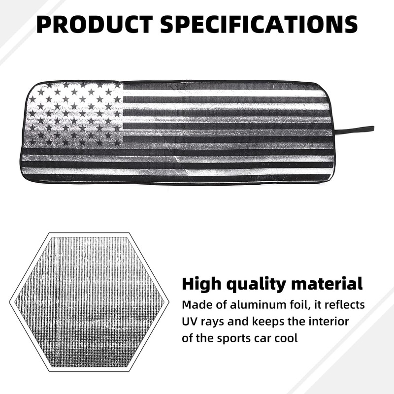 SQQP Windshield Sunshade,US Flag Front Window Sun Shade Fit for