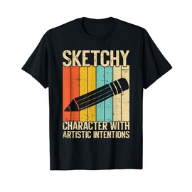 Sketchy Character with Artistic Intentions Drawing T-Shirt