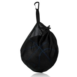 NQEUEPN Single Ball Bag with Zipper Pocket, Mesh Carry Bag Drawstring Ball St...