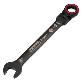 Draper 03926 Expert HI-TORQ Metric Flexible Head Ratchet Combination Spanner, 19mm, Black