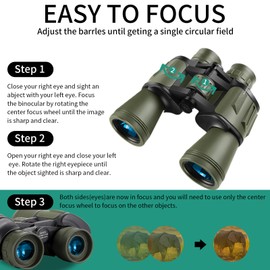 20x50 Binoculars for Adults, Binoculars HD High Powered Professional Binoculars for Bird Watching Travel Stargazing Concerts Outdoor Sports-BAK4 Prism FMC Lens,Waterproof with Phone Adapter,Green
