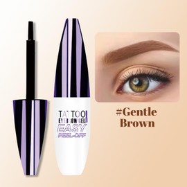 Waterproof Peel-Off Eyebrow Tint Gel, Long-Lasting Smudge-Proof Brow Dye, Semi-Permanent Tattoo Brow for Natural, Defined Look(Gentle Brown)