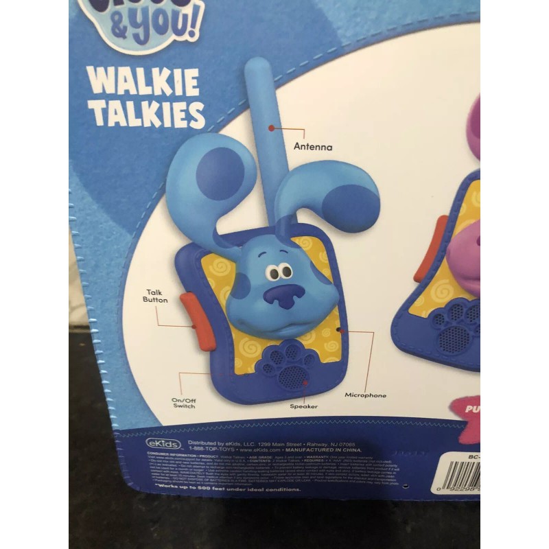 Blues Clues Characters Static-Free Long-Range Blue & Pink Kids Walkie