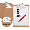 6 Clipboards Standard A4 Letter Size, 9x12.5 inch Wooden Clipboard