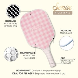 Sonix | Pickleball Paddles Set of 2 | Fiberglass Surface Pickleball Set with 2 Rackets, 4 Balls, & 1 Net Carrying Bag | Cherry on Top