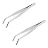 Aoje-Link 304 Stainless Steel Tweezers with Curved Serrated Tip Sewing