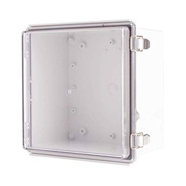 BC-CTP-212113, Plastic Enclosure, PC Gray Body & PC Clear Cover, P Type for Molded Hinge & Stainless Steel Latch, W8.27 x L8.27 x D5.12" Size, IP67 (UL)