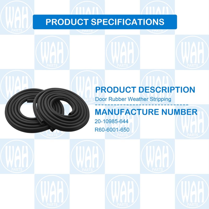 Wahparts Door Weather Stripping Seal Compatible with Peterbilt 379 377