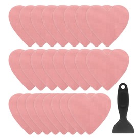 HARFINGTON 24pcs Non Slip Bathtub Stickers Bath Shower Floor 4" Anti-Slip Adhesive Sticker Tape Heart Style Decals with Scraper for Bathroom Kitchen Bathtub Treads Stairs, Pink
