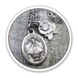 San Juan De Los Lagos Necklace, Keychain or Clip, Patron Saint Confirmation Gift, Catholic Jewelry, Customize with Initial or Crystal Birthstone Option, Unisex Gift