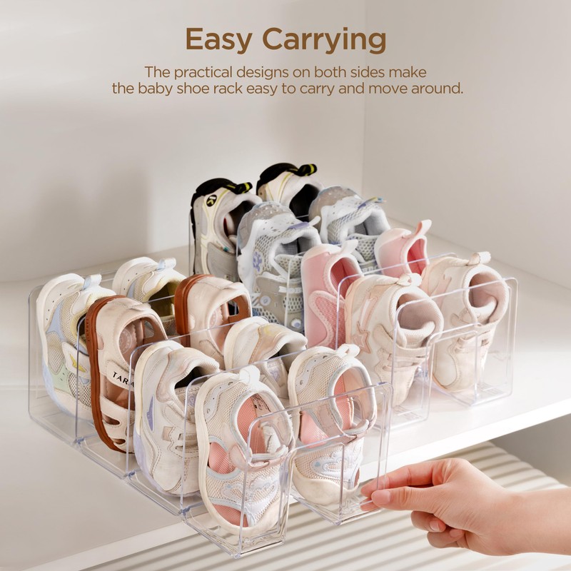 HBlife Clear Acrylic Kids Shoe Rack for Closet Organizers and