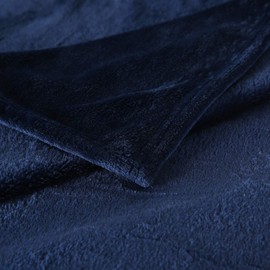 TASTHROW Large Flannel Fleece Throw Blanket, 50×70 Inch - Cozy Lightweight Thick Blanket - All Seasons Suitable for Women, Men and Kids (Navy)