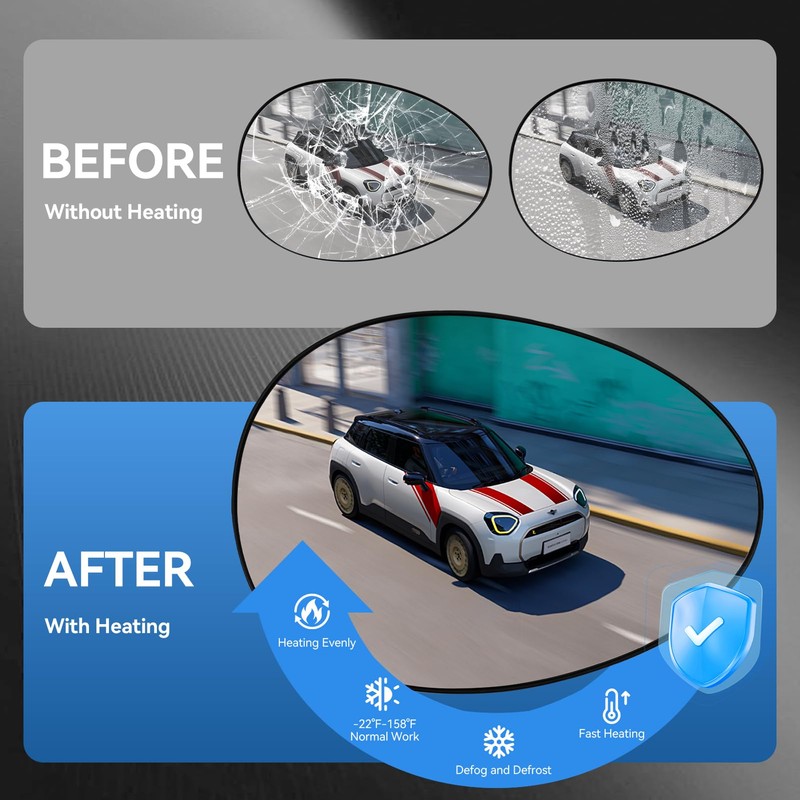 Aritoxy Passenger Side Mirror Glass Replacement Fit for Mini Cooper