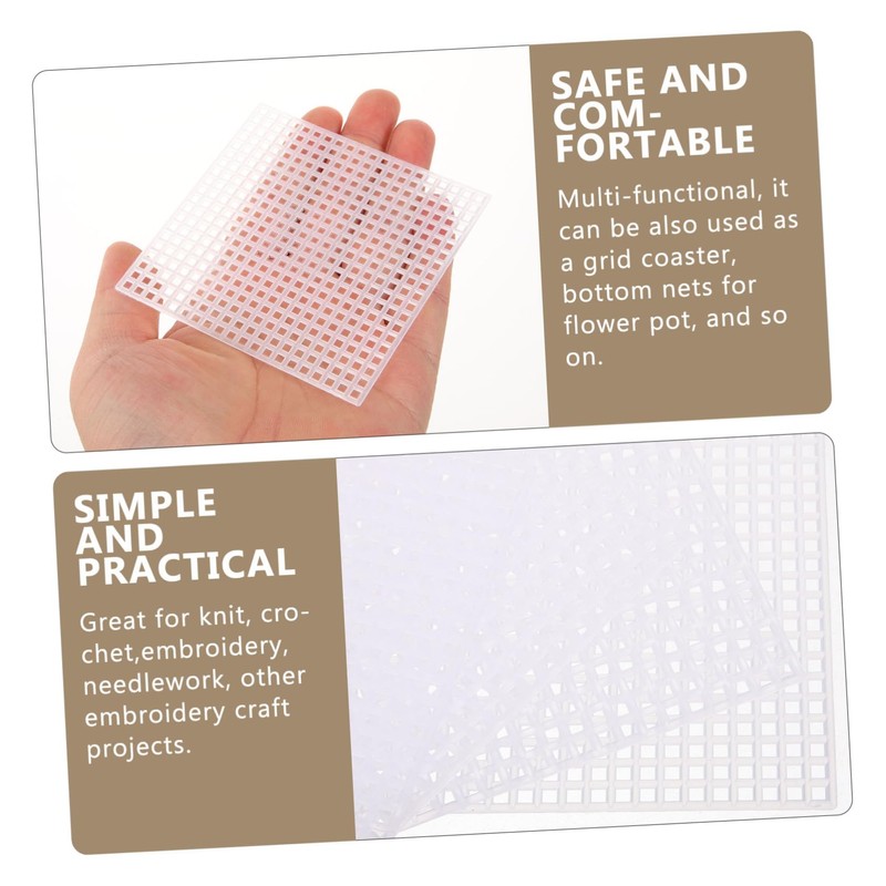 DOITOOL 10pcs Plastic Mesh Sheets for DIY Crafting Embroidery Crochet