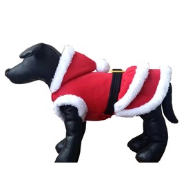 Dog Santa Costume Small Dog Clothes Christmas Puppy Hoodies (Red, Medium)