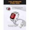 Bestyle Stainless Steel Rings for Men Boys - Classic Red