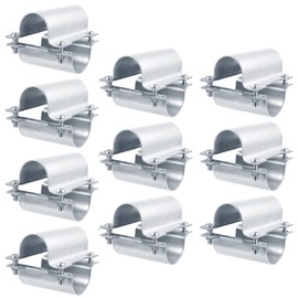 OTTFF 10 Set 1-3/8" Greenhouse Cross Grid Connector, Pipe Clamps for Chain Link Fence