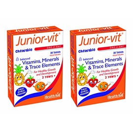 HealthAid Junior-VIT Chewable Multivitamins Pack of 2 x 30 Vegetarian Tablets (60 Tablets)