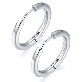 Swars Hoop Earrings, Ring Earrings, Unisex, Both Ears, 2 Pieces, Hypoallergenic, Stainless Steel