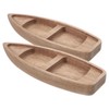 ORFOFE Unfinished Wooden Boat Miniature Natural Wood Canoe Craft Painting