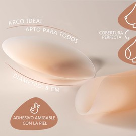 KUPETO 2 Par Pezoneras de Silicona, Cubre pezones para Mujer, Pezoneras Redonda de Adhesiva, Cubiertas para Pezones Invisible Cover Nipple Cover Sticky Bra Reutilizables a Vestidos, Camisetas