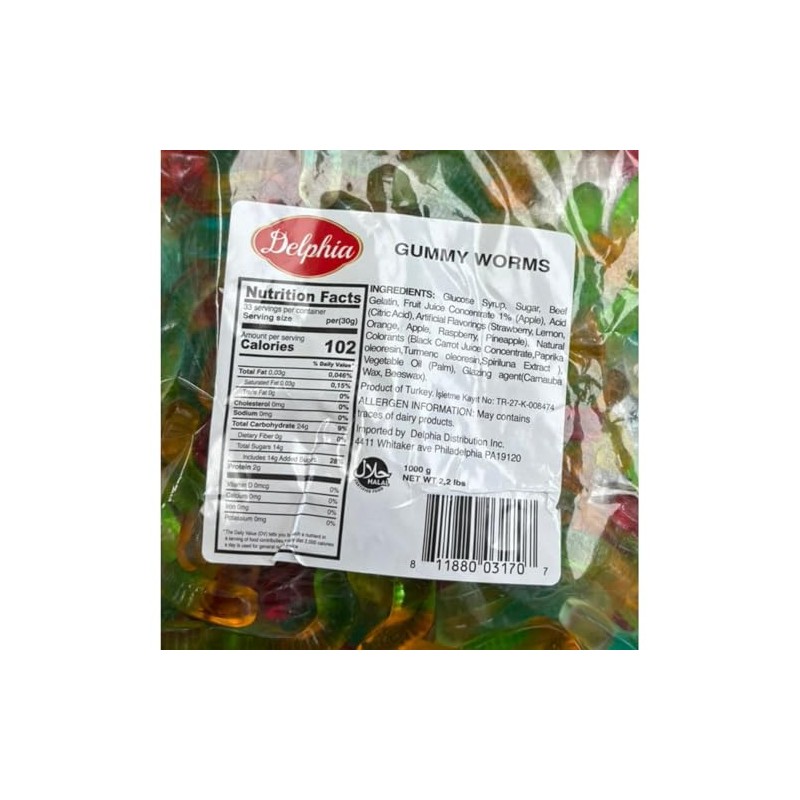 2.2 LB Gummy Candy - Dye Free & HALAL Certified