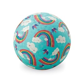 Crocodile Creek Playground Ball - Durable Rubber Ball for Kids Ages 3 and Up - Bouncy Inflatable Ball for Kickball, Indoor Games, and Outdoor Sports - PVC-Free - Rainbow Dreams - 5-inch Diameter
