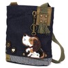 Chala Patch Cross-Body Women Handbag, Blue Denim Canvas Messenger Bag