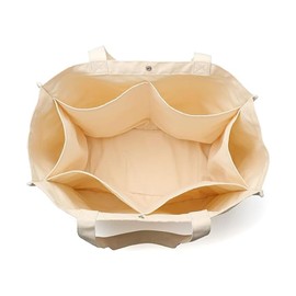 Organix 100% Cotton Sheeting, 3-Pack Grocery Bag 15"x15", 12 Oz Large Tote Bag for Grocery with 2 Real Pockets and Sturdy Handle, Blank Reusable Grocery Shopping Structured Bag, Natural