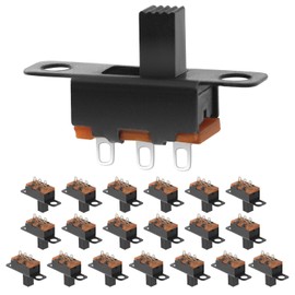 Mini Micro Slide Switch - 1p2t 2 Position - 20pcs SPDT Toggle Switch - Panel Mount Small High Knob Vertical for Breadboard PCB Arduino Electronic Board - (SS12F15) 5mm - Dip Miniature Slide Switch