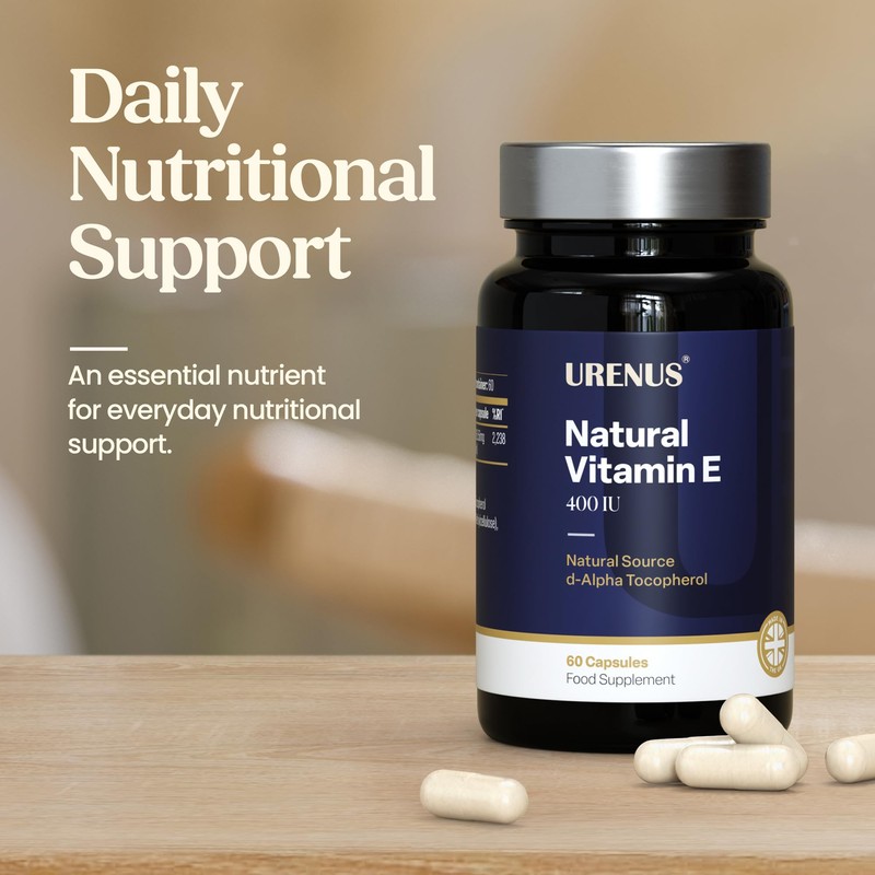 URENUS Natural Vitamin E 400 IU – 60 Vegan Capsules