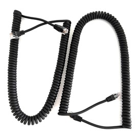 HiBallBall Telephone Cords, 2 Pack 6P6C Anti-Tangle Telephone Wires, 6-12 Feet RJ12 Male to Male Coiled Cable for Landline Phones