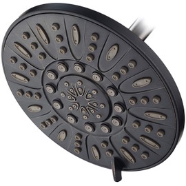 AquaDance OIL RUBBED BRONZE High Pressure 6-Setting 7" Rain Shower Head – Angle Adjustable, Anti-Clog Showerhead Jets, Tool-Free Installation - USA Standard Certified - U.S. Brand