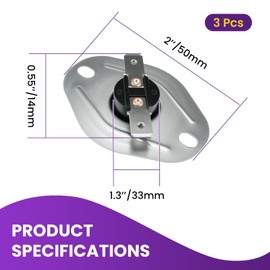 SATUY 3Pcs 232504 RV Furnace Limit Switch | L160 High Limit Cycling Switch | SF-25/30/35/F/Q Furnace Assemblies | Compatible Replacement for 233532 231227 525006
