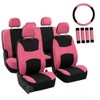 FH GROUP FB030PINK-COMBO Seat Cover Combo Set with Steering Wheel