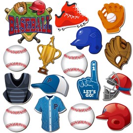 Sumind 16 Pcs Baseball Magnets for Lockers Baseball Fridge Magnetic Decorations Car Magnets Refrigerator Decor Sports Stickers Party Supplies for Door Kitchen Office Fridge